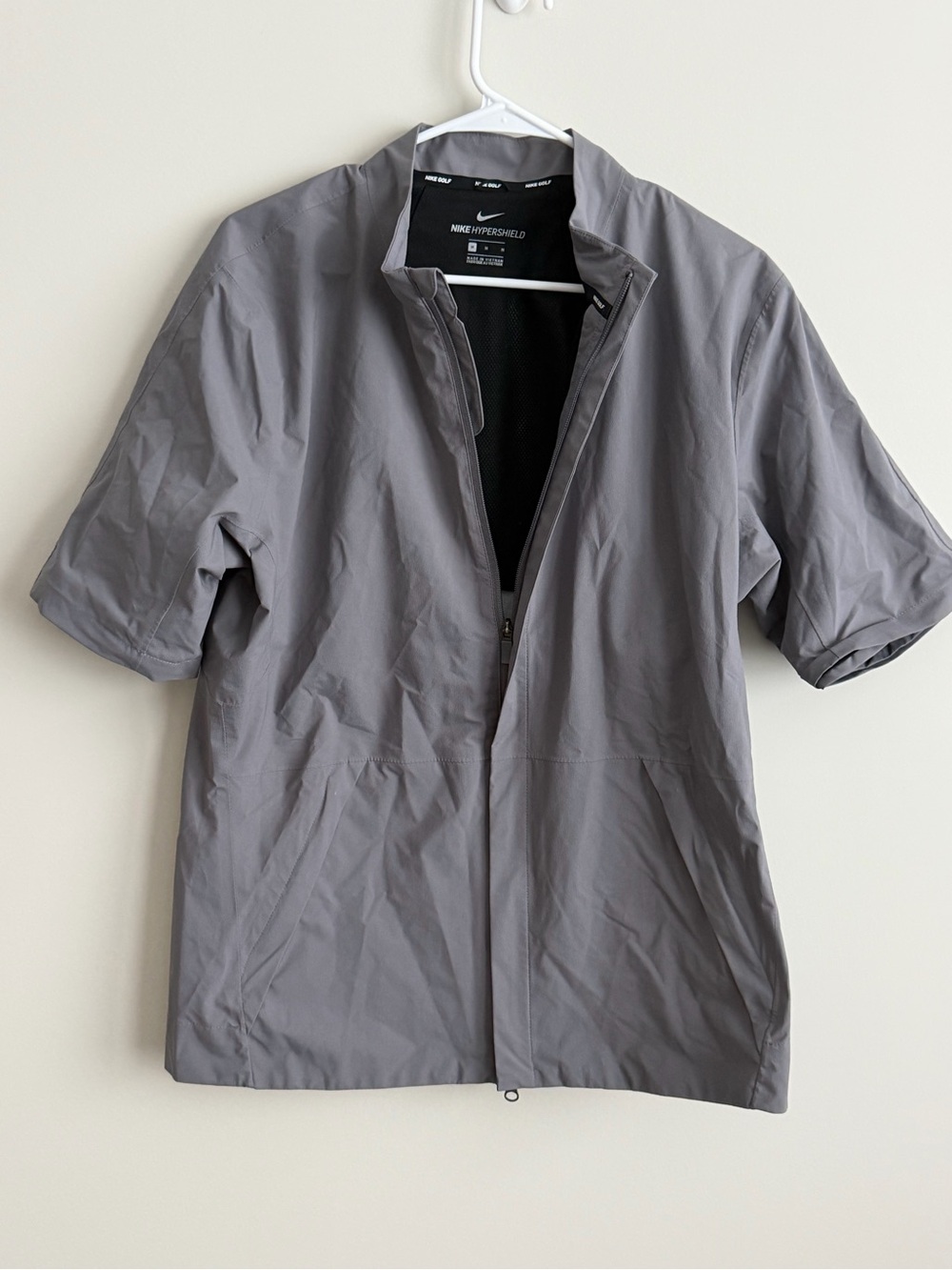 Nike HyperShield Gray Golf Jacket Short Sleeve Size Medium